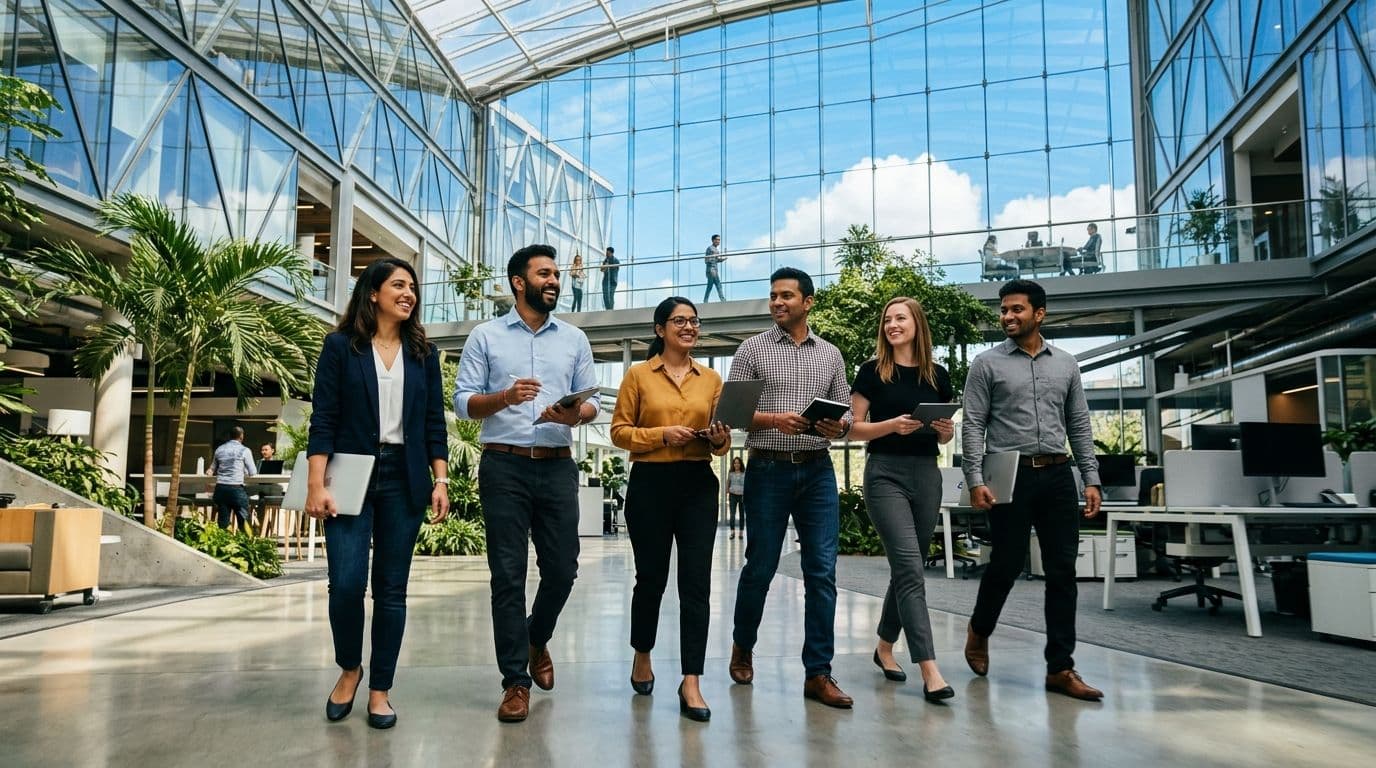 Ambitious technology recruiters and engineers at EmphoreSoft tech campus